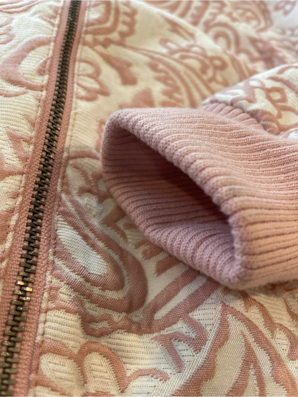 Victoria Beckham Blush-Pink Paisley Girls Bomber Jacket - Picture 10 of 14